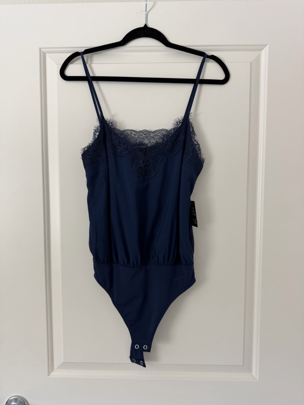 Express Navy Lace Trim Bodysuit